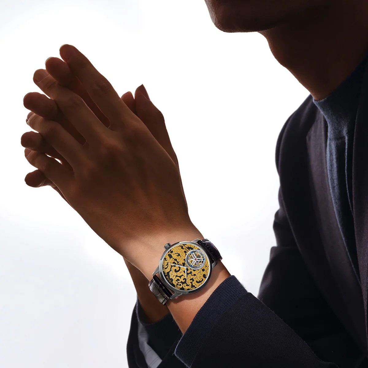 Seagull 24K Gold Damascening Dragon Pattern Tourbillon Watch 41mm - Image 8