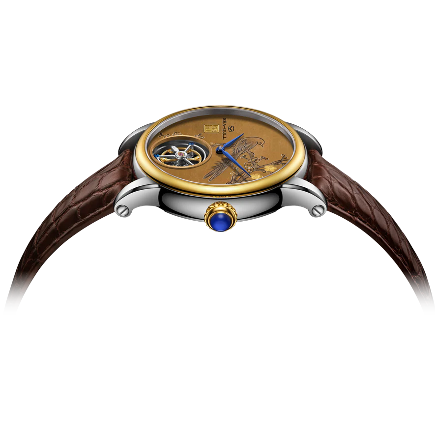 Seagull Watch | Intangible Cultural Heritage Copper Sculpture Cloisonné Tourbillon Watch 43mm - Image 10