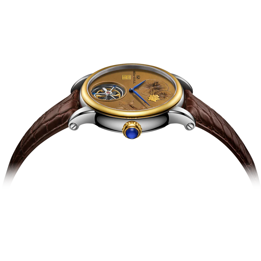Seagull Watch | Intangible Cultural Heritage Copper Sculpture Cloisonné Tourbillon Watch 43mm - Image 4