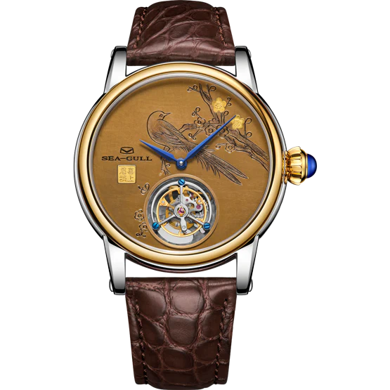 Seagull Watch | Intangible Cultural Heritage Copper Sculpture Cloisonné Tourbillon Watch 43mm - Image 7