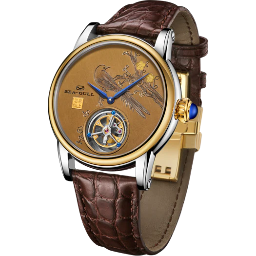 Seagull Watch | Intangible Cultural Heritage Copper Sculpture Cloisonné Tourbillon Watch 43mm - Image 8