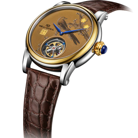 Seagull Watch | Intangible Cultural Heritage Copper Sculpture Cloisonné Tourbillon Watch 43mm - Image 9